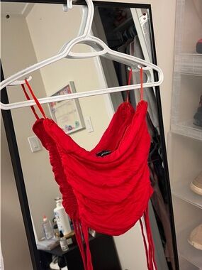Ambiance Red Ruched Tube Top